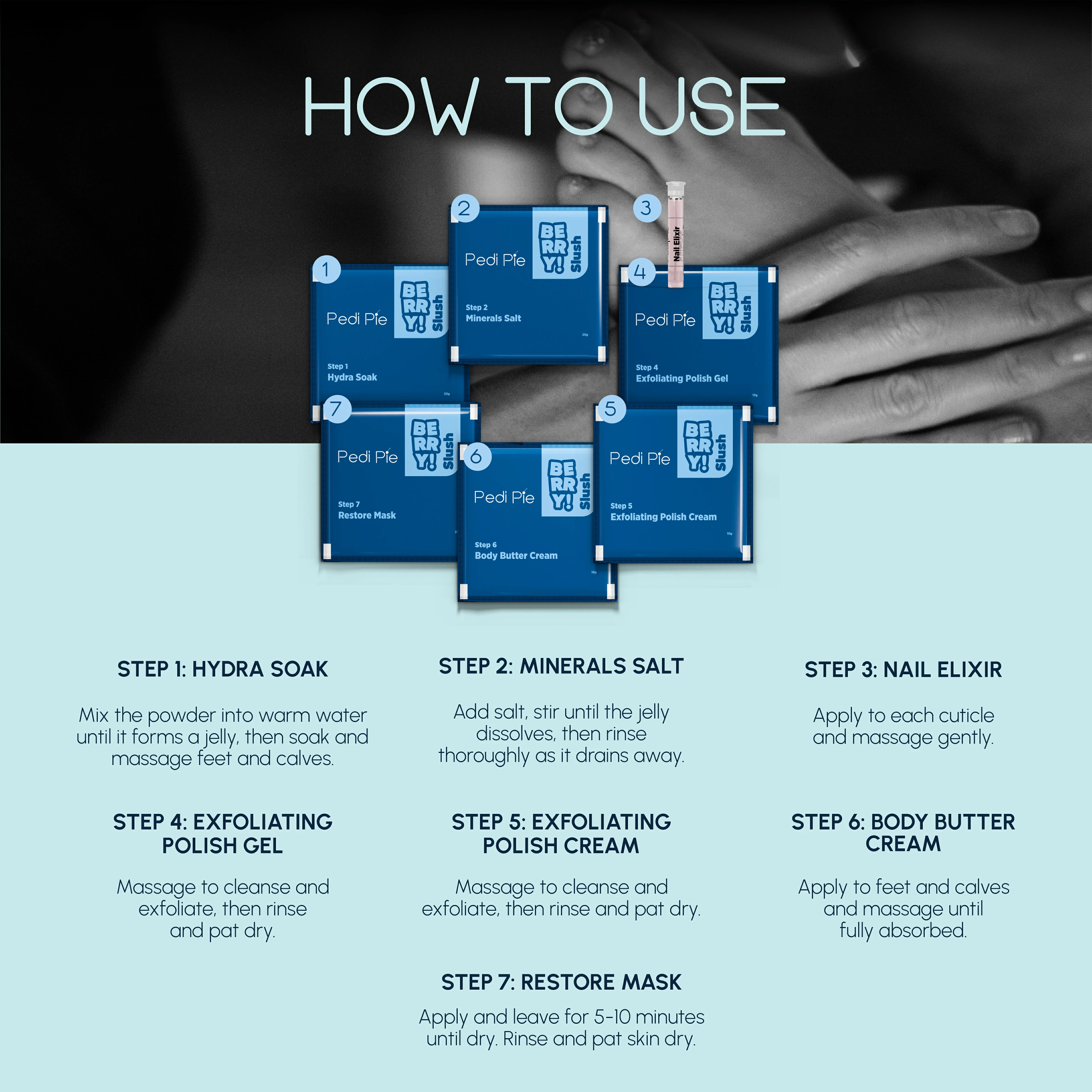 Berry Slush Mani/Pedi 7 Step